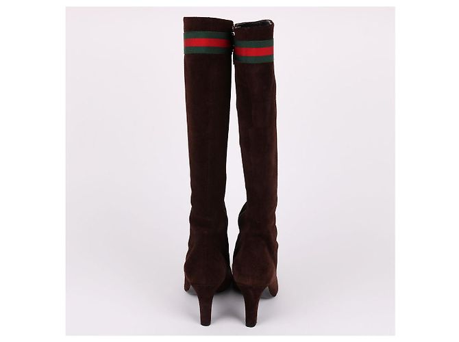 Gucci Botas de ante marrón para mujer Castaño - vista 6
