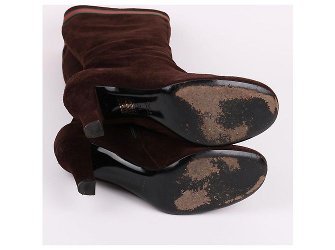 Gucci Botas de ante marrón para mujer Castaño - vista 8