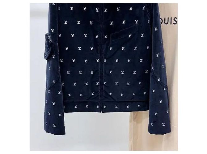 Louis Vuitton Giacca Blouson da Sera in Velluto Monogramma LV Multicolore - vista 3