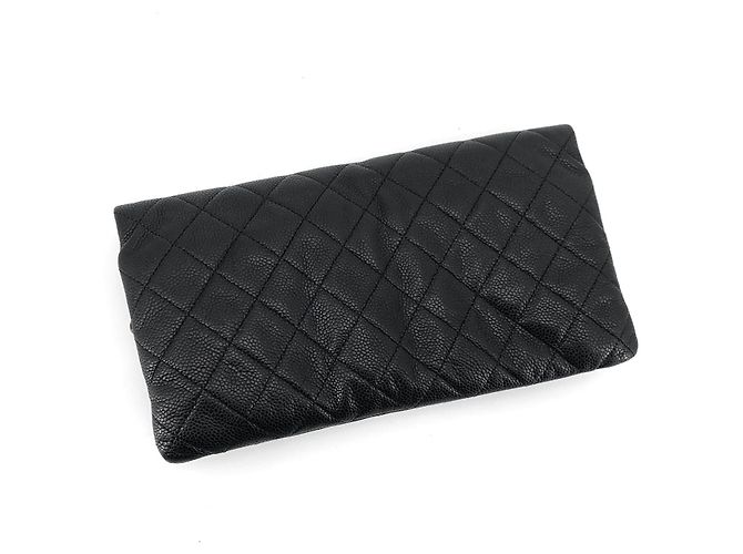 Chanel Clutch pieghevole Caviar argento Nero - vista 3