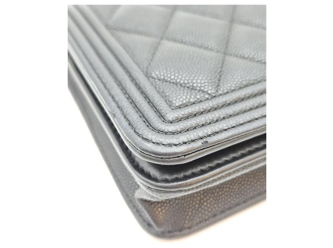 Chanel Boy WOC Caviar Negro Plateado - vista 10