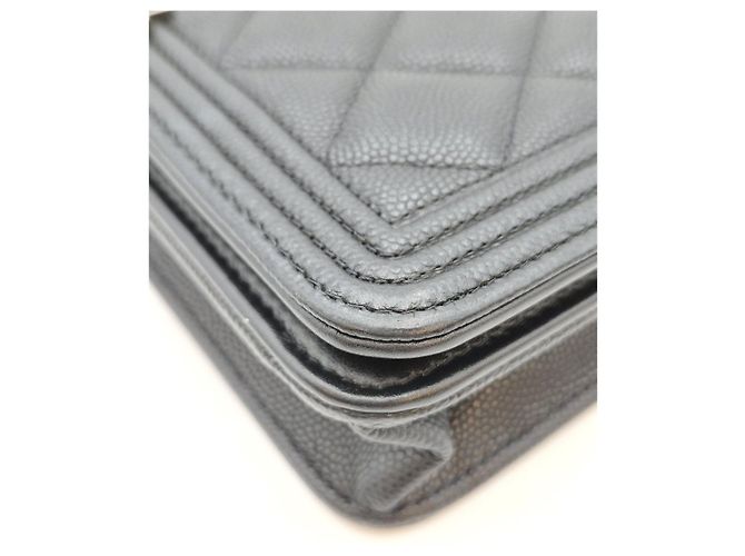 Chanel Boy WOC Caviar Negro Plateado - vista 11