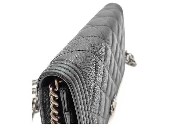 Chanel Boy WOC Caviar Negro Plateado - vista 12