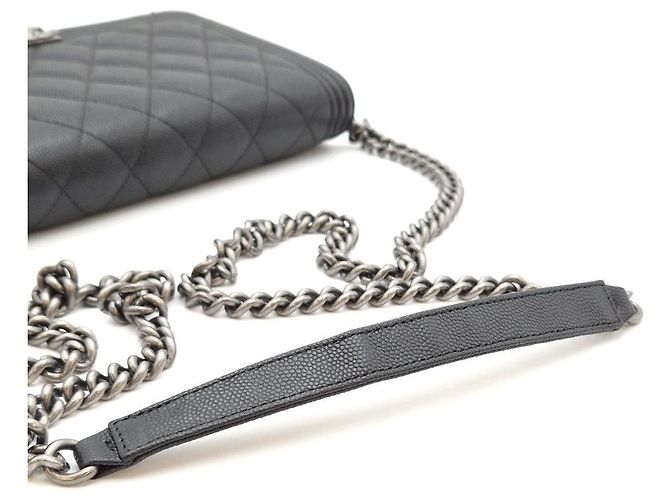 Chanel Boy WOC Caviar Negro Plateado - vista 13