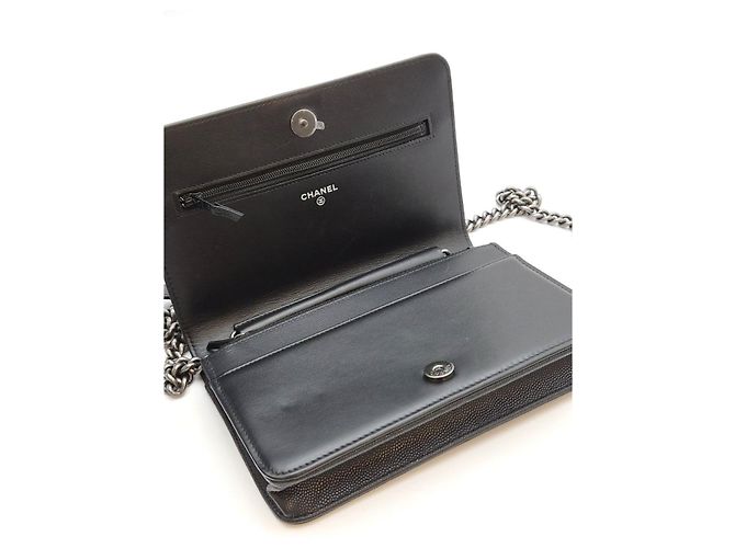 Chanel Boy WOC Caviar Negro Plateado - vista 14