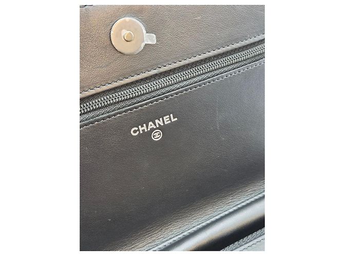 Chanel Boy WOC Caviar Negro Plateado - vista 15