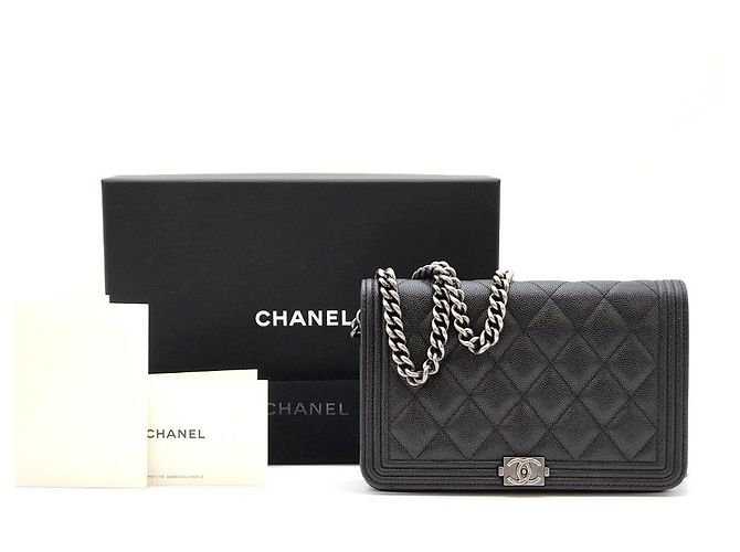 Chanel Boy WOC Caviar Negro Plateado - vista 2