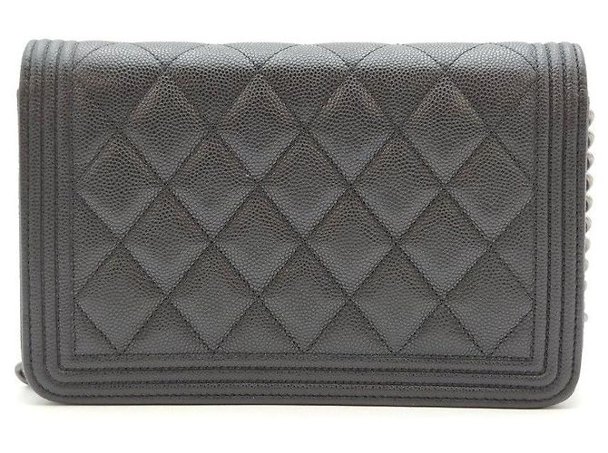 Chanel Boy WOC Caviar Negro Plateado - vista 7