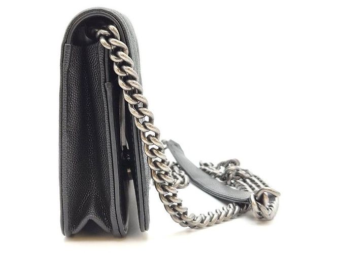 Chanel Boy WOC Caviar Negro Plateado - vista 8