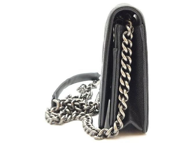 Chanel Boy WOC Caviar Negro Plateado - vista 9