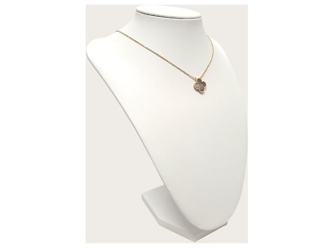 Van Cleef & Arpels Collana con pendente Rose Gold Gray Vintage Alhambra Marrone - vista 4