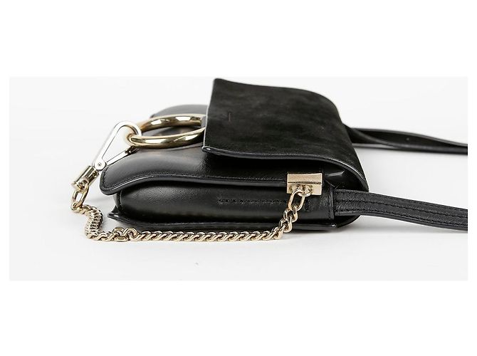 Chloé Piccola borsa a tracolla in pelle nera e scamosciata Nero - vista 6