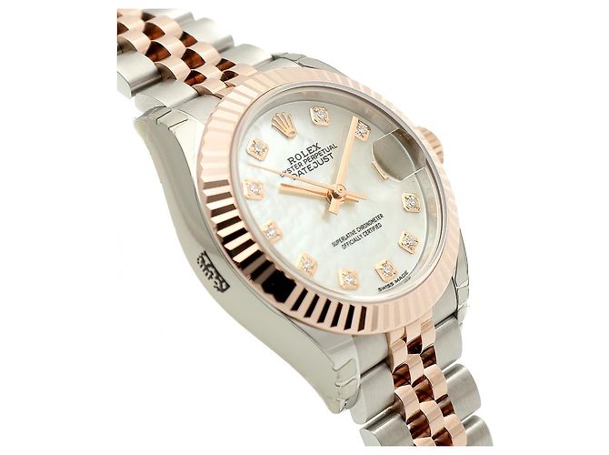 Rolex Orologio Datejust da donna con quadrante in perla rosa e diamanti - vista 10