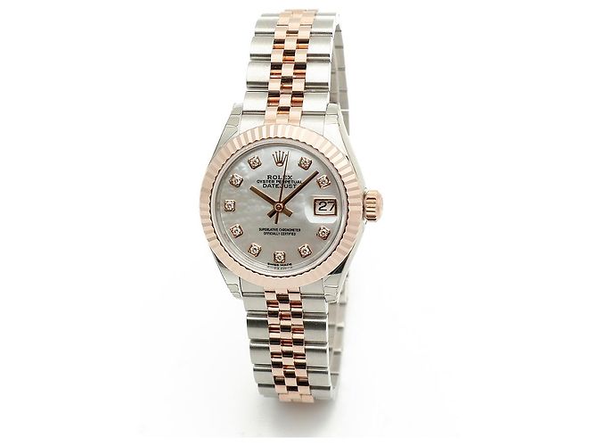 Rolex Orologio Datejust da donna con quadrante in perla rosa e diamanti - vista 13