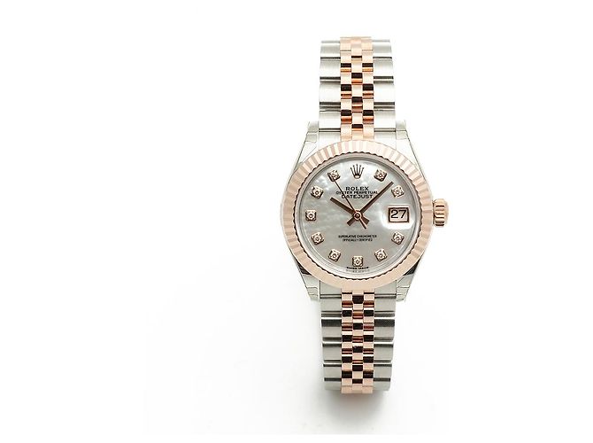 Rolex Orologio Datejust da donna con quadrante in perla rosa e diamanti - vista 14
