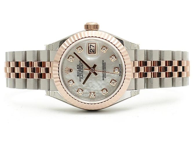 Rolex Orologio Datejust da donna con quadrante in perla rosa e diamanti - vista 19