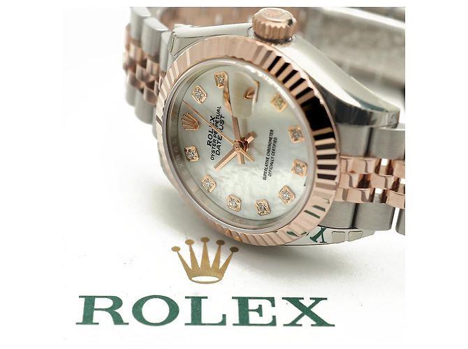 Rolex Orologio Datejust da donna con quadrante in perla rosa e diamanti - vista 23