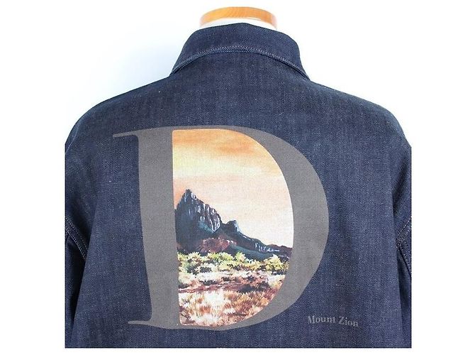 Balenciaga Giacca camicia in denim oversize con logo Kerouac Blu - vista 2