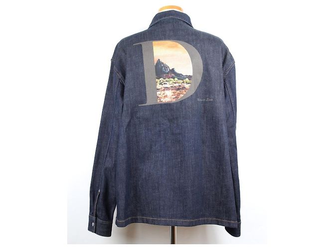 Balenciaga Giacca camicia in denim oversize con logo Kerouac Blu - vista 5