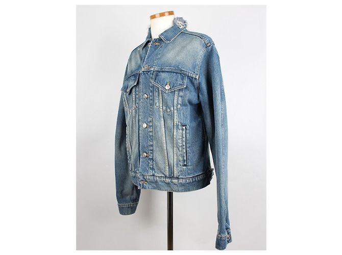 Balenciaga Jeansjacke Wave Logo Blau - Ansicht 3