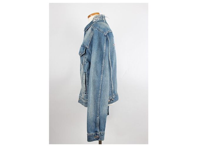 Balenciaga Jeansjacke Wave Logo Blau - Ansicht 4
