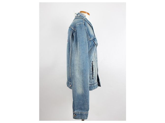 Balenciaga Jeansjacke Wave Logo Blau - Ansicht 5