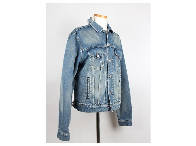 Balenciaga Jeansjacke Wave Logo Blau - Ansicht 6