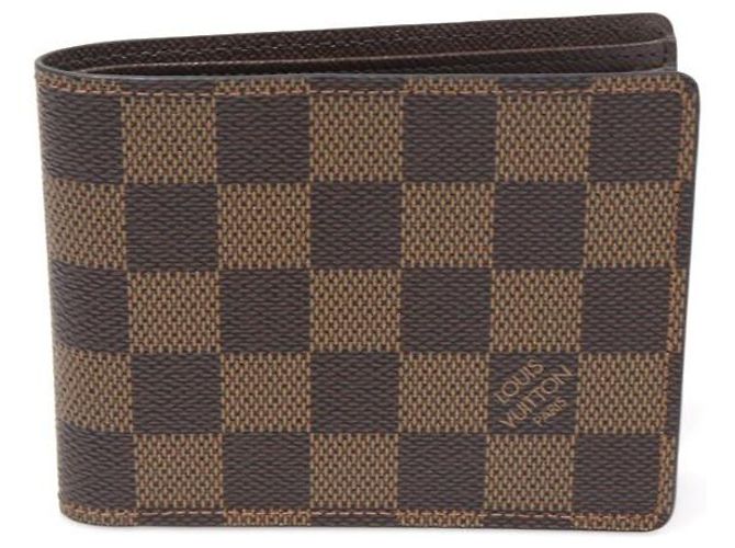 Louis Vuitton Damier Ebene Canvas Multiple Wallet Coin Purse Brown - view 2