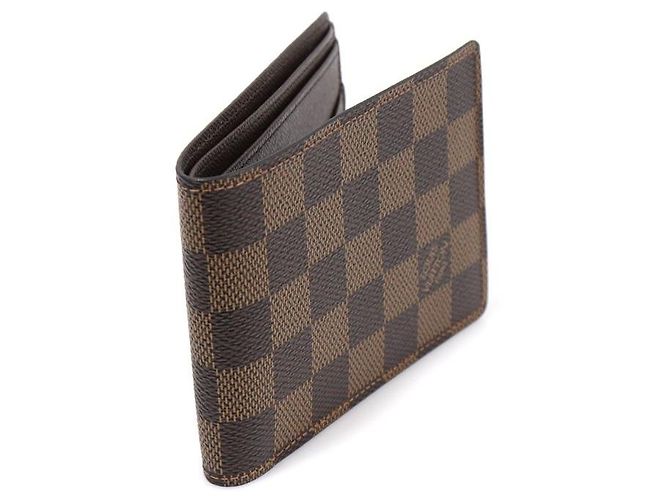 Louis Vuitton Damier Ebene Canvas Multiple Wallet Coin Purse Brown - view 4
