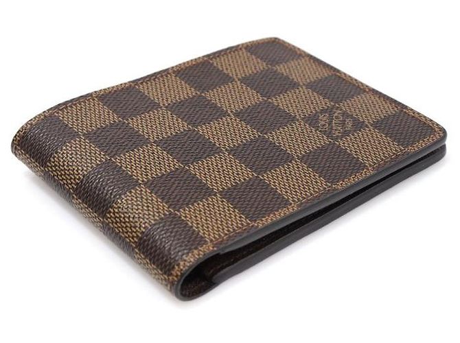 Louis Vuitton Damier Ebene Canvas Multiple Wallet Coin Purse Brown - view 5