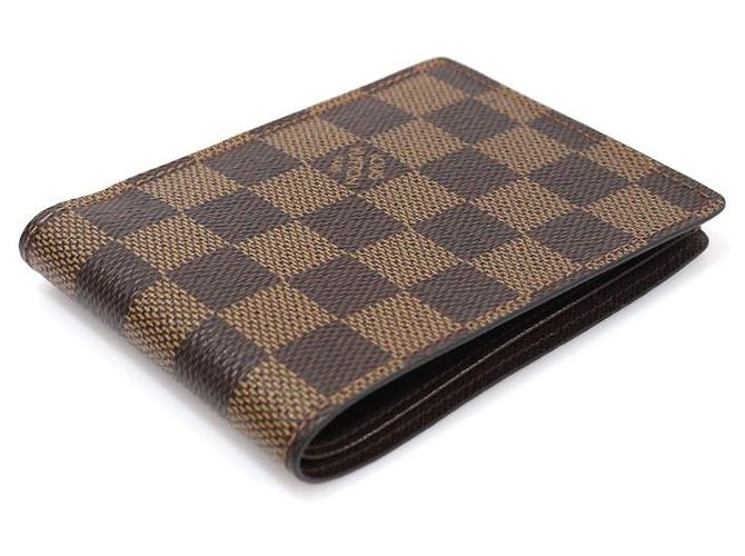 Louis Vuitton Damier Ebene Canvas Multiple Wallet Coin Purse Brown - view 6