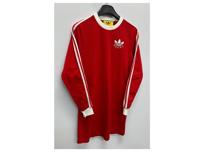 Vestido de jersey de algodón Gucci adidas Roja - vista 3