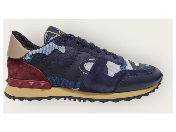 Valentino Sneakers Rockstud in denim camo Blu - vista 2
