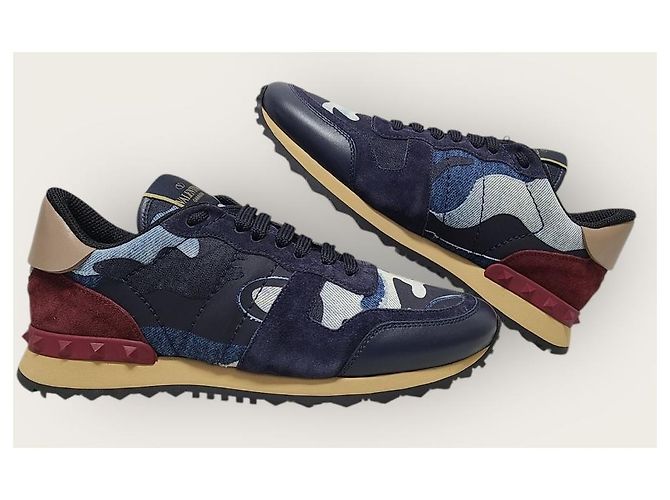 Valentino Sneakers Rockstud in denim camo Blu - vista 5