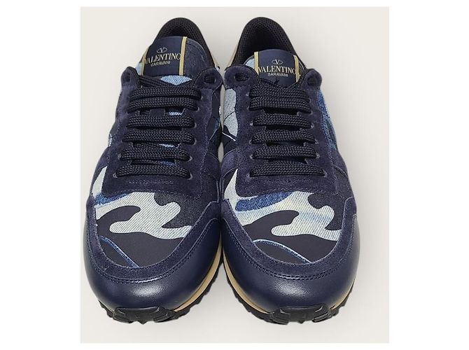Valentino Sneakers Rockstud in denim camo Blu - vista 6