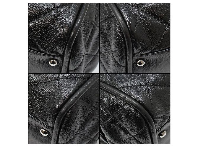 Chanel Borsa Tote Bowling Black Caviar Silver Timeless Nero - vista 12
