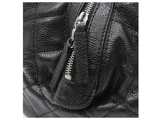 Chanel Borsa Tote Bowling Black Caviar Silver Timeless Nero - vista 8