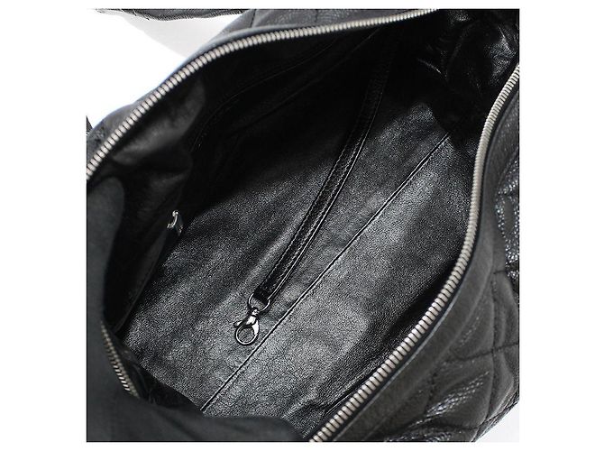 Chanel Borsa Tote Bowling Black Caviar Silver Timeless Nero - vista 9