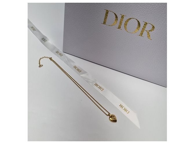 Dior CD Logo Half Heartstone Halskette (Premium Necklace) Golden - Ansicht 5
