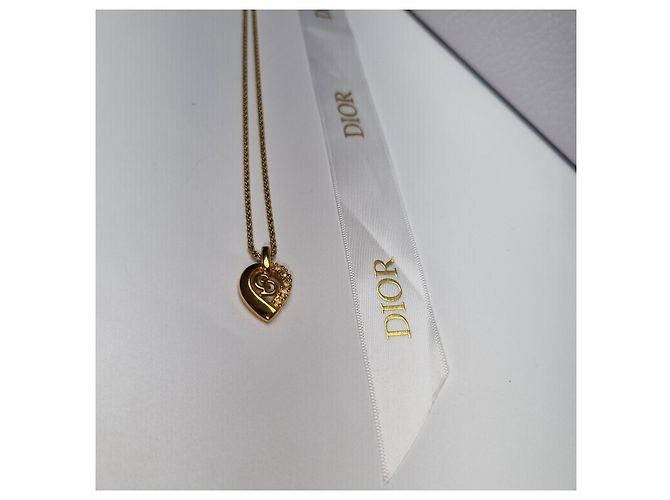 Dior CD Logo Half Heartstone Halskette (Premium Necklace) Golden - Ansicht 6