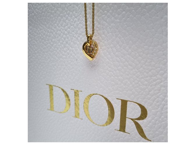 Dior CD Logo Half Heartstone Halskette (Premium Necklace) Golden - Ansicht 8