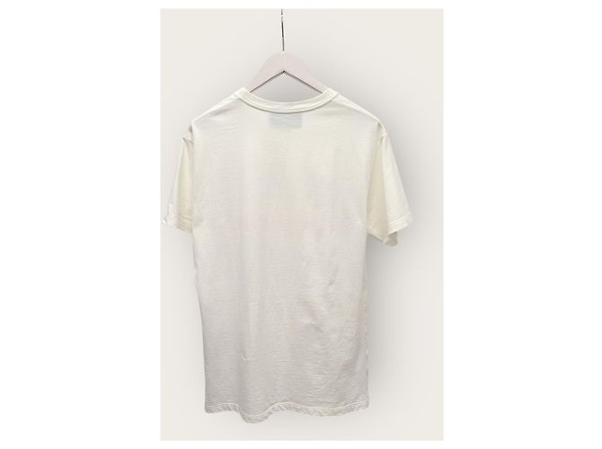 Gucci Weißes Baumwoll-T-Shirt mit besticktem Logo-Detail - Ansicht 4