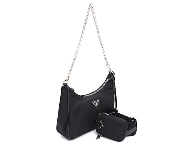 Prada Borsa a tracolla e hobo multi Tessuto Re-Edition nera Nero - vista 10