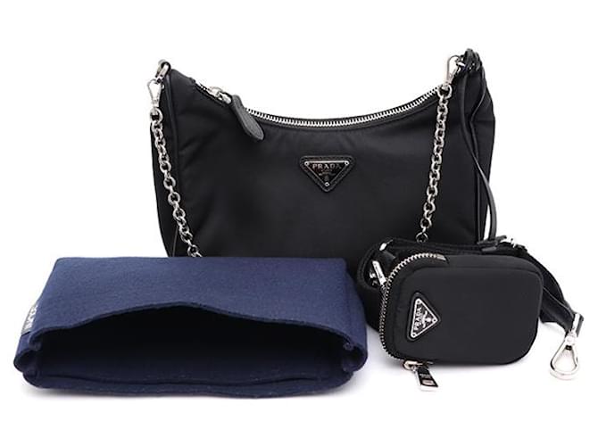 Prada Borsa a tracolla e hobo multi Tessuto Re-Edition nera Nero - vista 16