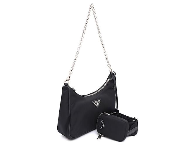 Prada Borsa a tracolla e hobo multi Tessuto Re-Edition nera Nero - vista 2