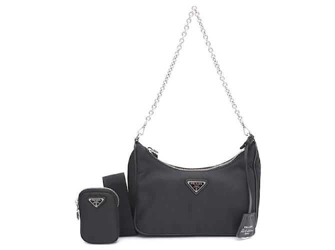 Prada Borsa a tracolla e hobo multi Tessuto Re-Edition nera Nero - vista 9