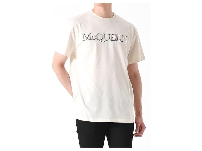 Alexander Mcqueen T-Shirt mit Logo-Stickerei Creme Weiß - Ansicht 10