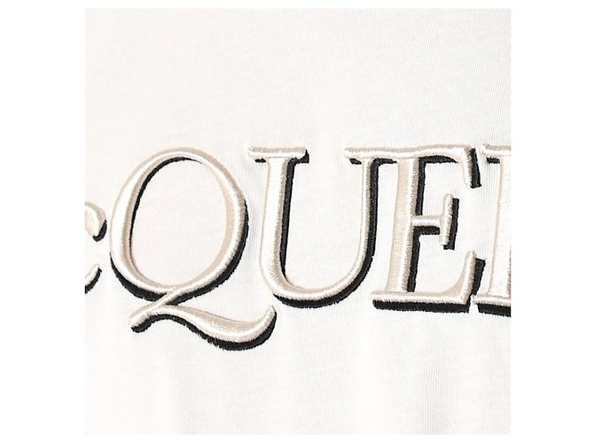 Alexander Mcqueen T-Shirt mit Logo-Stickerei Creme Weiß - Ansicht 11