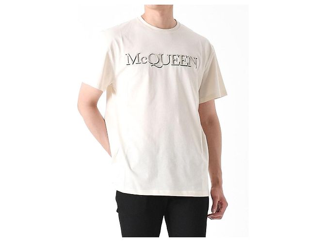 Alexander Mcqueen T-Shirt mit Logo-Stickerei Creme Weiß - Ansicht 4
