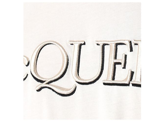 Alexander Mcqueen T-Shirt mit Logo-Stickerei Creme Weiß - Ansicht 5